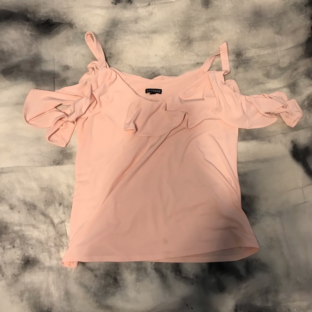 Pink Cold-Shoulder Top